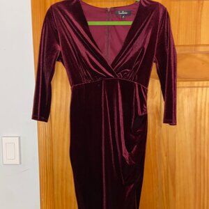 Lulu's Plum Velvet Long Sleeve Mini Dress